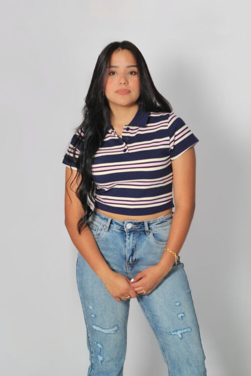CHEMISSE CROP DE RAYAS