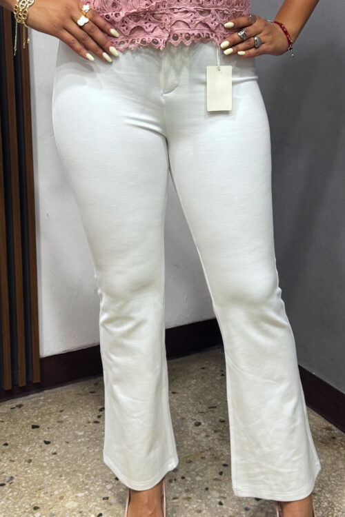 Pantalón de vestir licrado Blanco
