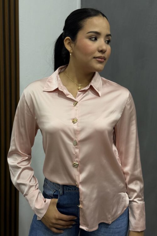 Camisa satinanada (Detalles marinos en botones)