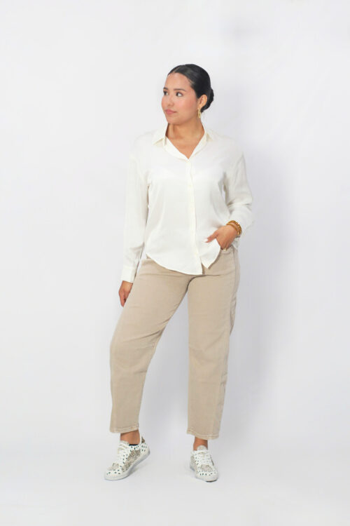 Camisa de seda blanca