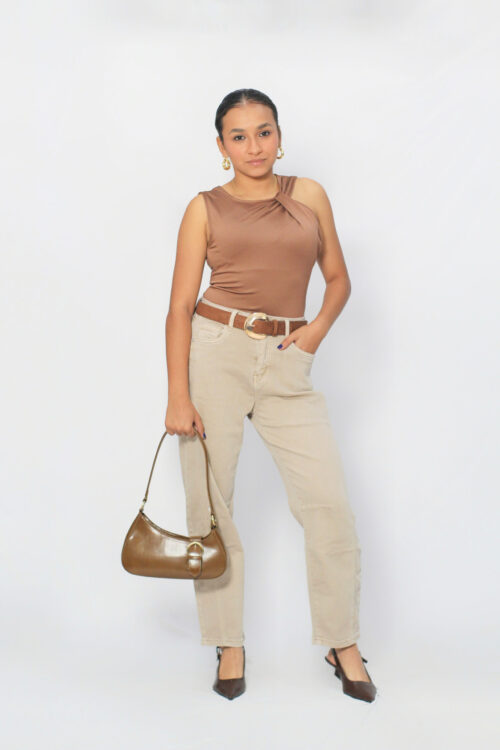 BARREL JEANS BEIGE