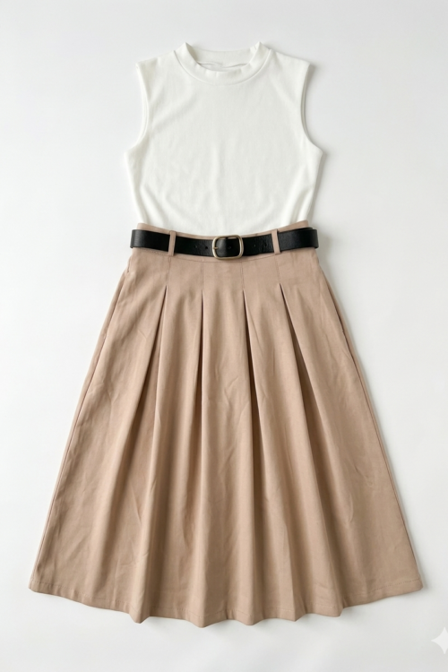 Vestido largo con cinturón